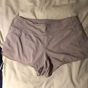 Lululemon mauve running shorts